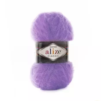 Пряжа ALIZE 'Mohair classic ' 100гр. 200м (25%мохер, 24%шерсть, 51%акрил) (206 аметист)