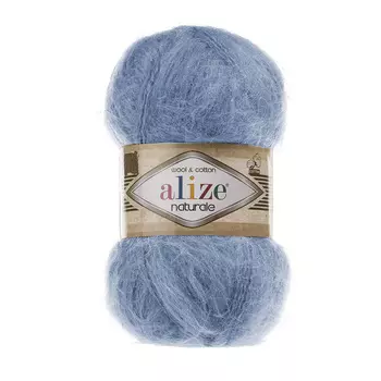 Пряжа ALIZE 'Naturale' 100гр. 230м. (60% шерсть, 40% хлопок) ТУ (549 голубой)