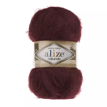 Пряжа ALIZE 'Naturale' 100гр. 230м. (60% шерсть, 40% хлопок) ТУ (367 бордо)