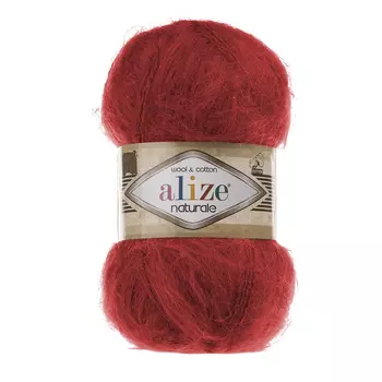 Пряжа ALIZE 'Naturale' 100гр. 230м. (60% шерсть, 40% хлопок) ТУ (105 красный)