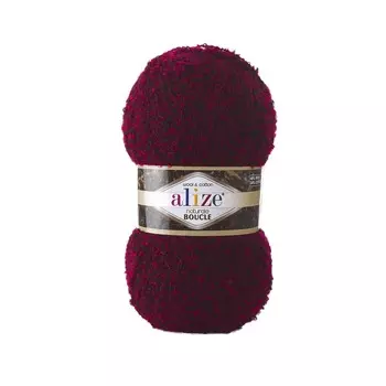 Пряжа Alize 'Naturale Boucle' 100гр. 200м. (49% шерсть, 24% хлопок, 24% акрил, 3% полиэстер) (6031 темно-красный)