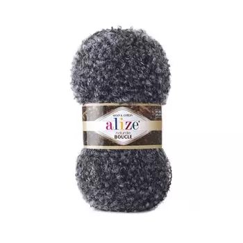 Пряжа Alize 'Naturale Boucle' 100гр. 200м. (49% шерсть, 24% хлопок, 24% акрил, 3% полиэстер) (6030 серый)