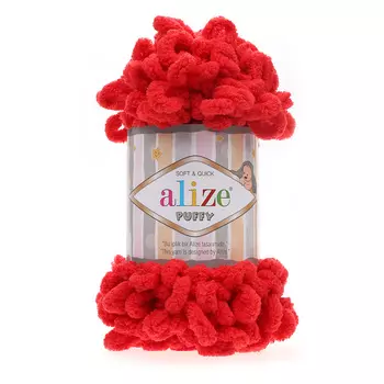 Пряжа Alize 'Puffy' 100г 9м (100% микрополиэстер) (56 красный)