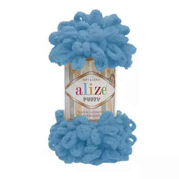 Пряжа Alize 'Puffy' 100г 9м (100% микрополиэстер) (16 голубой Сочи)