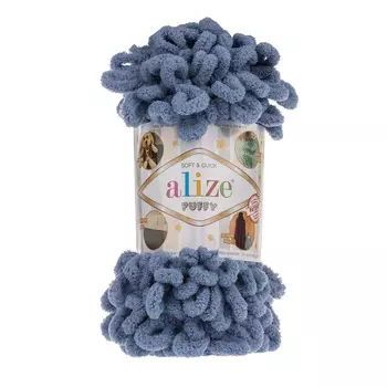 Пряжа Alize 'Puffy' 100г 9м (100% микрополиэстер) (374 голубой)