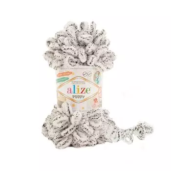 Пряжа Alize 'Puffy' 100г 9м (100% микрополиэстер) (686 белый леопард)