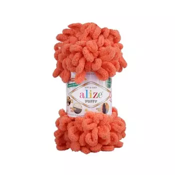 Пряжа Alize 'Puffy' 100г 9м (100% микрополиэстер) (619 коралловый)