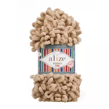 Пряжа Alize 'Puffy Fine' 100г 14м (100% микрополиэстер) (415 песочный)