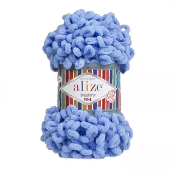 Пряжа Alize 'Puffy Fine' 100г 14м (100% микрополиэстер) (112 голубой)