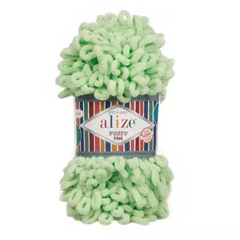 Пряжа Alize 'Puffy Fine' 100г 14м (100% микрополиэстер) (516 пастельно-зеленый)