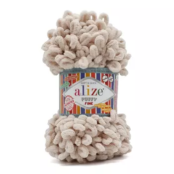 Пряжа Alize 'Puffy Fine' 100г 14м (100% микрополиэстер) (599 слоновая кость)