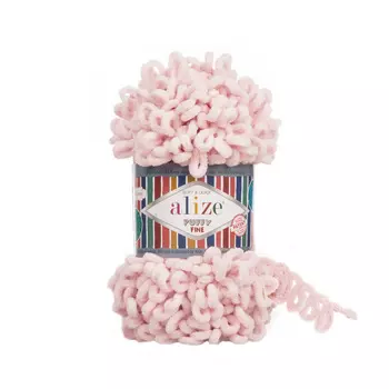 Пряжа Alize 'Puffy Fine' 100г 14м (100% микрополиэстер) (639 кристально-розовый)