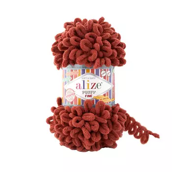 Пряжа Alize 'Puffy Fine' 100г 14м (100% микрополиэстер) (751 терракот)