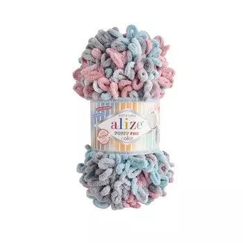 Пряжа Alize 'Puffy Fine Color' 100г. 14,5м. (100% микрополиэстер) (6041 секционный)