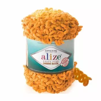 Пряжа Alize 'Puffy Fine Ombre Batik' 500гр. 73м. (100% микрополиэстер) (7278 желтый)