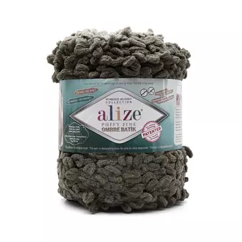 Пряжа Alize 'Puffy Fine Ombre Batik' 500гр. 73м. (100% микрополиэстер) (7299 хаки)