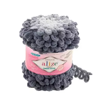 Пряжа Alize 'Puffy Ombre Batik' 600г 55м (100% микрополиэстер) (7421 серый)