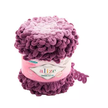 Пряжа Alize 'Puffy Ombre Batik' 600г 55м (100% микрополиэстер) (7427 сирень)