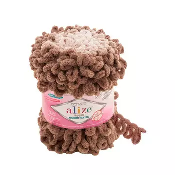 Пряжа Alize 'Puffy Ombre Batik' 600г 55м (100% микрополиэстер) (7424 кофе с молоком)