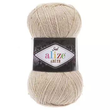 Пряжа ALIZE 'Sal abiye' 100гр. 410м. (5%пайетки, 5% мет.,80%акрил, 10%п/э) (67 молочно-бежевый)