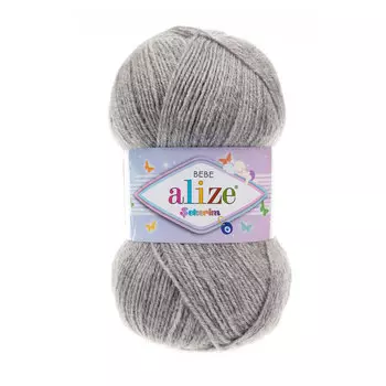 Пряжа ALIZE 'SEKERIM BEBE' 100гр. 320м (100% акрил) (21 серый меланж)
