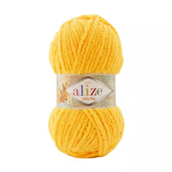 Пряжа Alize 'Softy Plus' 100г 120м (100% микрополиэстер) (216 желтый)