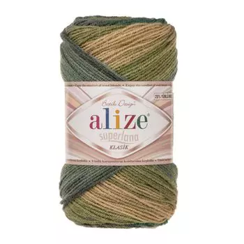 Пряжа ALIZE 'Superlana klasik batik' 100гр. 280м. (75% акрил, 25%шерсть) ТУ (4840 секционный)