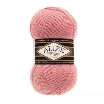 Пряжа ALIZE 'Superlana klasik' (однотонная) 100гр. 280м. (75% акрил, 25%шерсть) ТУ (144 темная пудра)