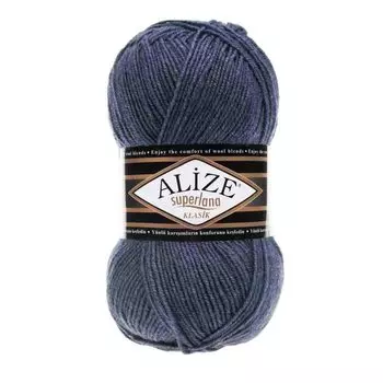 Пряжа ALIZE 'Superlana klasik' (однотонная) 100гр. 280м. (75% акрил, 25%шерсть) ТУ (203 джинс меланж)