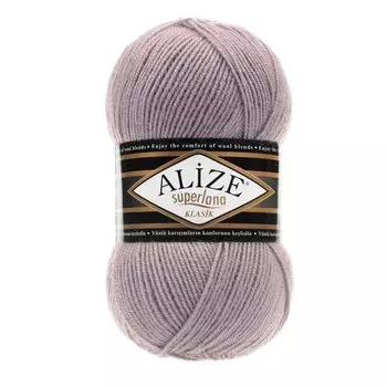 Пряжа ALIZE 'Superlana klasik' (однотонная) 100гр. 280м. (75% акрил, 25%шерсть) ТУ (142 темно-розовый)