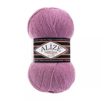 Пряжа ALIZE 'Superlana klasik' (однотонная) 100гр. 280м. (75% акрил, 25%шерсть) ТУ (28 сухая роза)