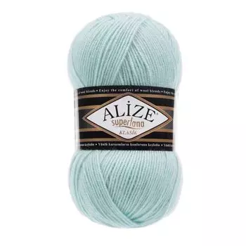 Пряжа ALIZE 'Superlana klasik' (однотонная) 100гр. 280м. (75% акрил, 25%шерсть) ТУ (514 зимнее небо)