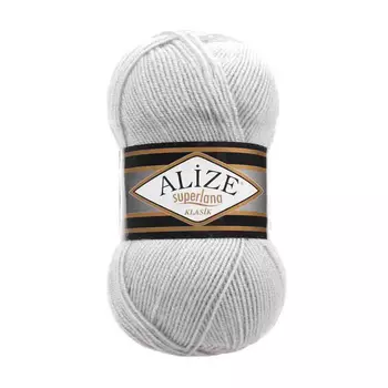 Пряжа ALIZE 'Superlana klasik' (однотонная) 100гр. 280м. (75% акрил, 25%шерсть) ТУ (698 лунный камень)