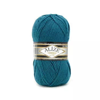 Пряжа ALIZE 'Superlana klasik' (однотонная) 100гр. 280м. (75% акрил, 25%шерсть) ТУ (212 петрольный)