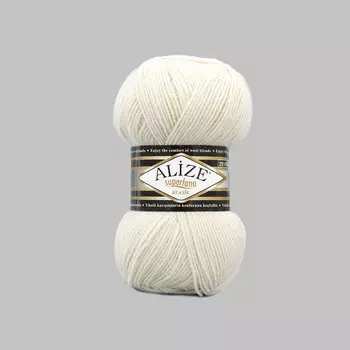 Пряжа ALIZE 'Superlana klasik' (однотонная) 100гр. 280м. (75% акрил, 25%шерсть) ТУ (599 слоновая кость)