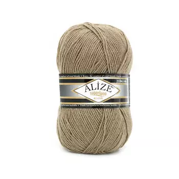 Пряжа ALIZE 'Superlana klasik' (однотонная) 100гр. 280м. (75% акрил, 25%шерсть) ТУ (584 кофе с молоком)