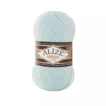 Пряжа ALIZE 'Superlana klasik' (однотонная) 100гр. 280м. (75% акрил, 25%шерсть) ТУ (522 мята)