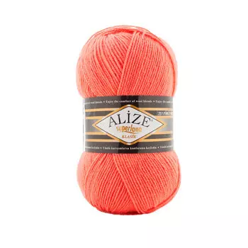 Пряжа ALIZE 'Superlana klasik' (однотонная) 100гр. 280м. (75% акрил, 25%шерсть) ТУ (619 коралловый)