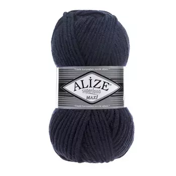 Пряжа ALIZE 'Superlana maxi' 100гр. 100м. (75% акрил, 25%шерсть) ТУ (58 темно-синий)