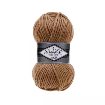 Пряжа ALIZE 'Superlana maxi' 100гр. 100м. (75% акрил, 25%шерсть) ТУ (499 молочно-коричневый)