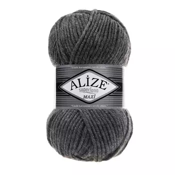 Пряжа ALIZE 'Superlana maxi' 100гр. 100м. (75% акрил, 25%шерсть) ТУ (182 средне-серый)