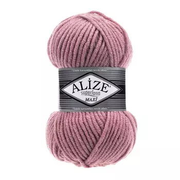 Пряжа ALIZE 'Superlana maxi' 100гр. 100м. (75% акрил, 25%шерсть) ТУ (204 старо-розовый)