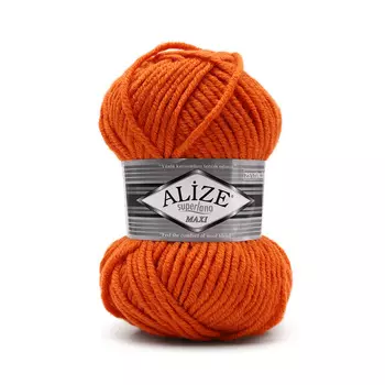 Пряжа ALIZE 'Superlana maxi' 100гр. 100м. (75% акрил, 25%шерсть) ТУ (225 оранжевый)