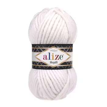 Пряжа ALIZE 'SUPERLANA MEGAFIL' 100гр. 55м (25% Шерсть - 75% Акрил) (55 белый)