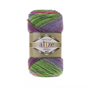 Пряжа ALIZE 'Superlana Midi Batik' 100гр. 170м (25% шерсть, 75% акрил) (6988 секционный)