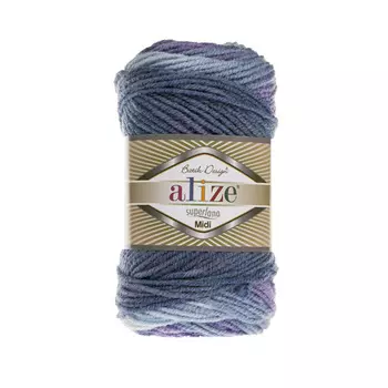 Пряжа ALIZE 'Superlana Midi Batik' 100гр. 170м (25% шерсть, 75% акрил) (3299 секционный)