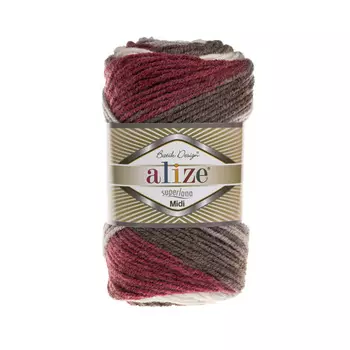 Пряжа ALIZE 'Superlana Midi Batik' 100гр. 170м (25% шерсть, 75% акрил) (7049 секционный)