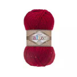 Пряжа ALIZE 'Superlana Midi Pullu' 100гр. 150м (5% полиамид, 5% пайетки, 23% шерсть, 67% акрил) (56 красный)