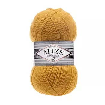 Пряжа ALIZE 'Superlana TIG' 100гр. 570м. (25%шерсть, 75%акрил) (2 темно-желтый)