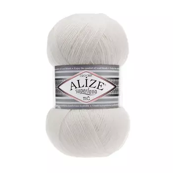Пряжа ALIZE 'Superlana TIG' 100гр. 570м. (25%шерсть, 75%акрил) (599 слоновая кость)